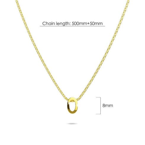 Initials Brick Alphabet Letter Necklace Gold Layered Steel Jewellery